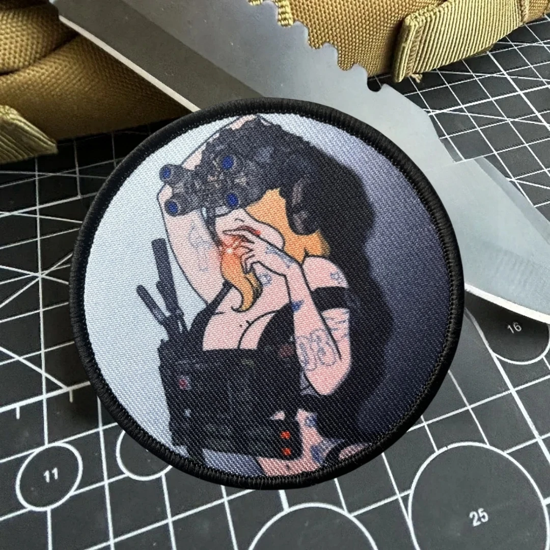 Parche táctico de Los Morale, brazalete militar con gancho y bucle, pegatina estampada de belleza Sexy para fumar, ropa de mochila - imagen 4