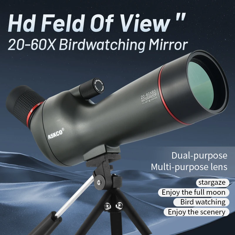 EagleView-telescopio con trípode para observación de aves, telescopio HD de 20-60x60, ideal para tiro, observación de aves, vida salvaje, paisaje y astronomía, nuevo - imagen 3