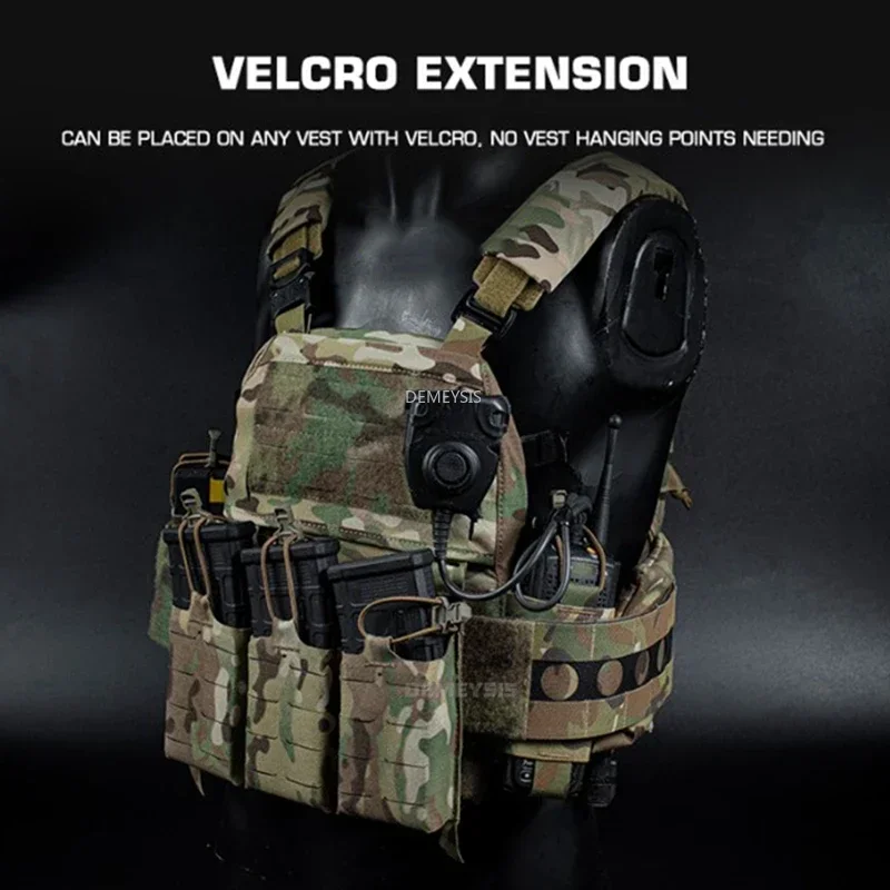Chaleco táctico, bolsas elásticas para soporte de Radios, bolsa para revistas, equipo de caza para tiro Airsoft al aire libre, paquete lateral de Radio - imagen 2