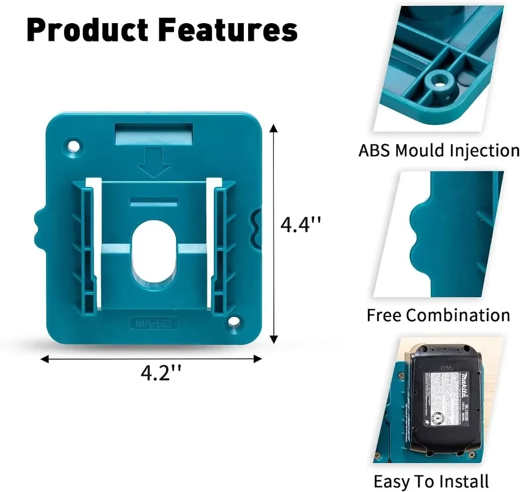 Soporte de batería para Makita, estante de almacenamiento de batería de iones de litio de 18V, soporte de muelle de montaje en pared para Makita BL1860 BL1850 BL1840 BL1830, 1/5 Uds. - imagen 2