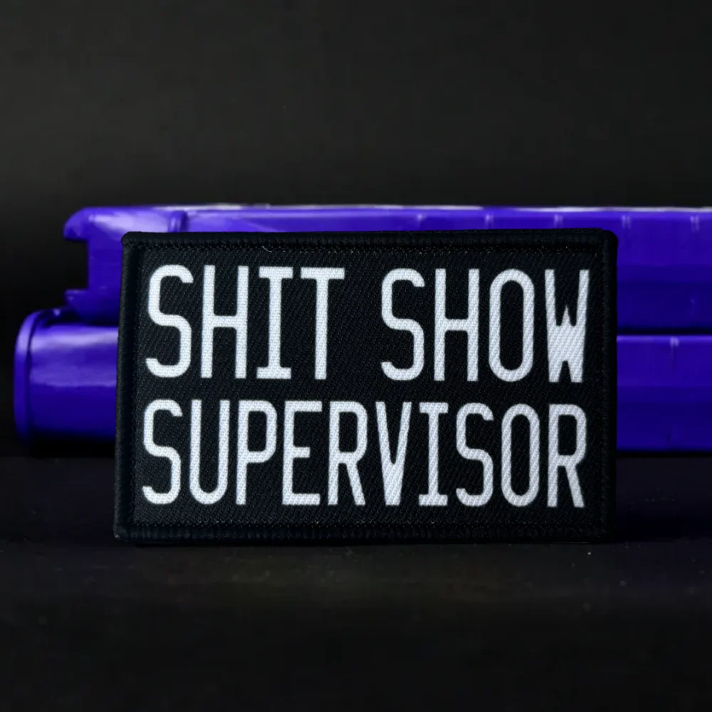 Parche Meme de supervisor Shit Show, parche táctico Airsoft, emblema de gancho y bucle impreso divertido, insignia de moral militar, pegatinas para mochila - imagen 4