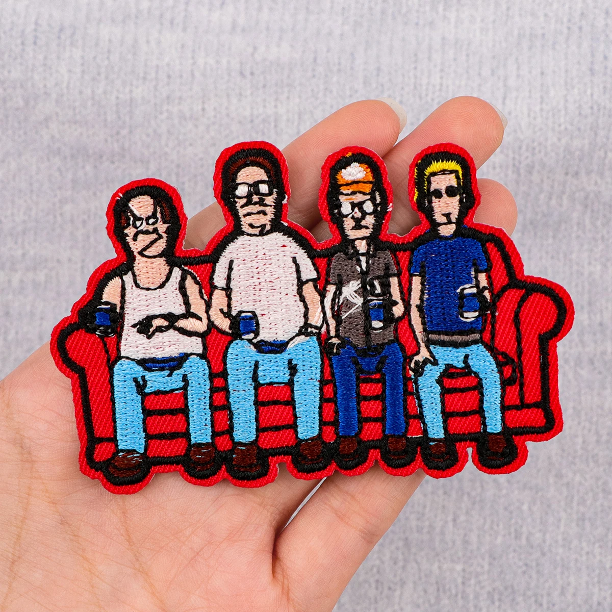 Parche bordado de gángas de cuatro dibujos animados, divertidas parches para planchar para ropa, parches termoadhesivos, insignias para ropa, costura DIY