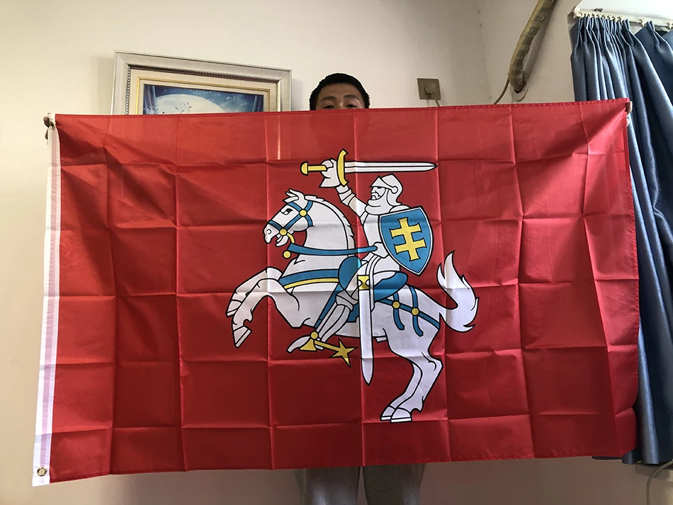 BANDERA DE CIELO Bandera de la Lituania de 3X5Fts (estado) Banner de poliéster Banner de invitación 90X150cm Bandera de invitación de Lituania Lituana