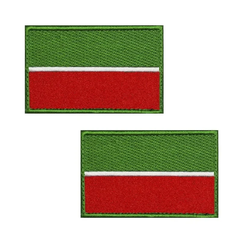 Parches de bandera de Tatarstan, banda para el brazo, parche bordado de gancho y bucle, insignia bordada de hierro, rayas militares - imagen 5