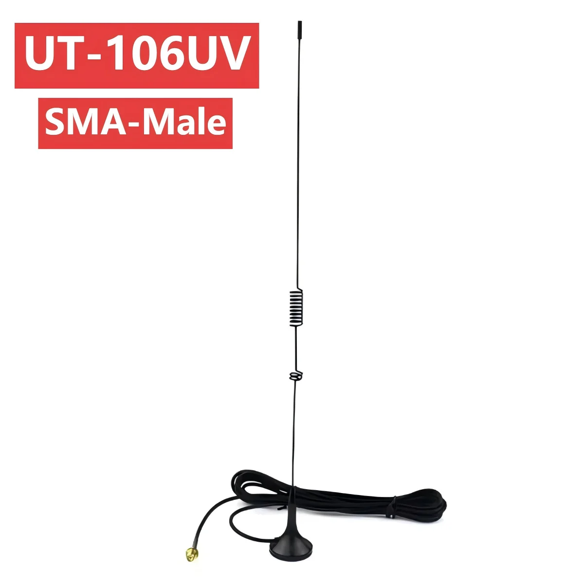 ABBREE UT-106UV antena de coche SMA-macho antena magnética de doble banda VHF UHF 144/430MHZ para YAESU VX-5R VX-300 WOUXUN KG-UV9D TYT