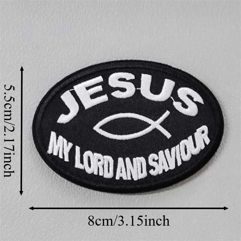 Parche bordado Jesús con gancho y bucle para chaleco táctico - imagen 3