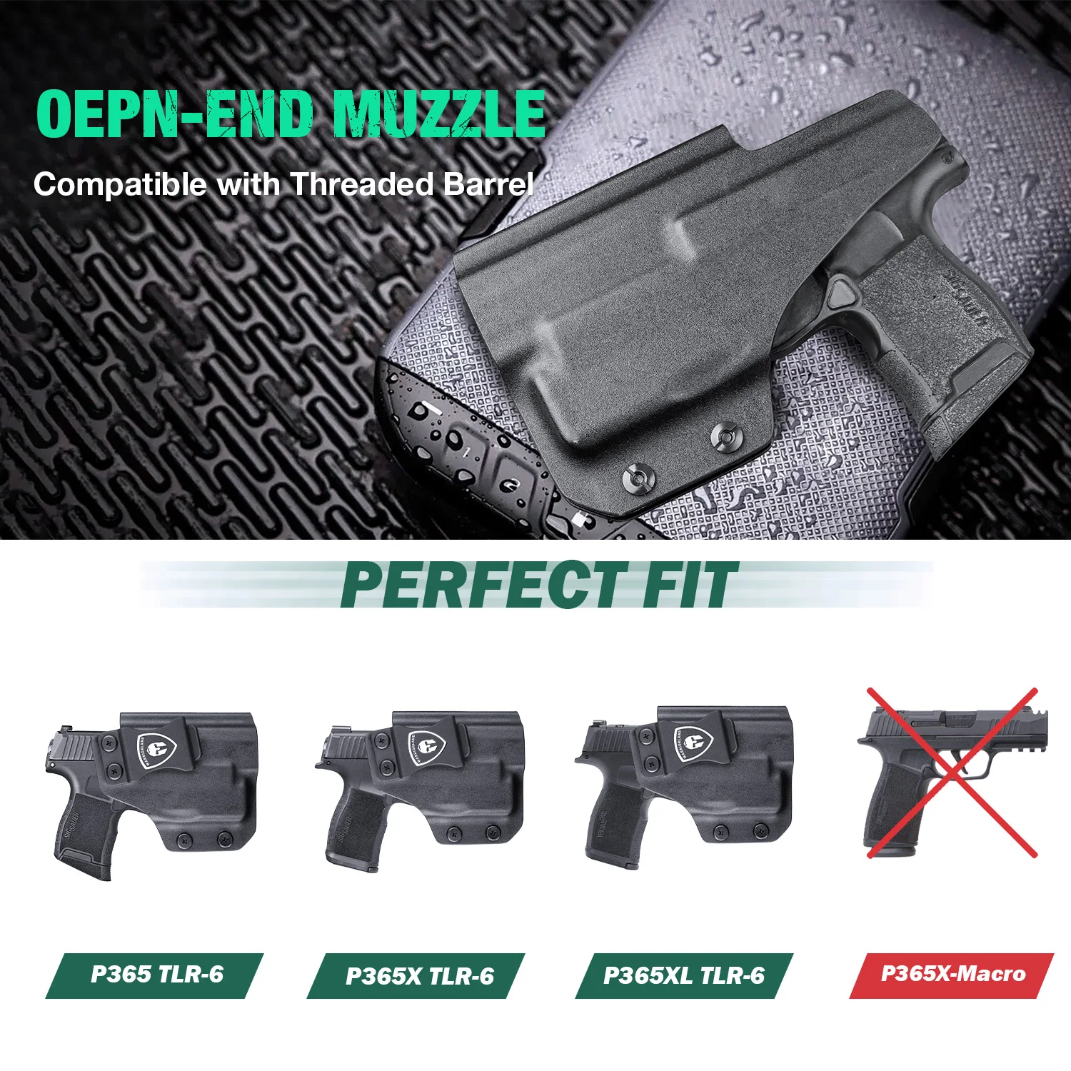 Funda P365 + TLR6, funda IWB Kydex, compatible con P365/P365X/P365 SAS/P365XL con TLR-6, corte óptico, funda de transporte oculta con pretina interior - imagen 3