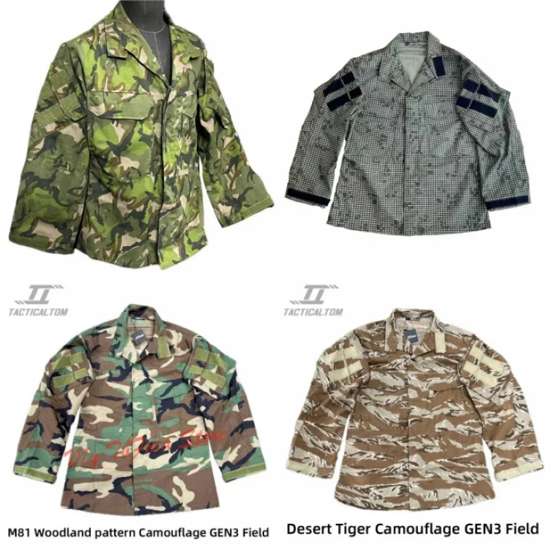 Chaqueta de entrenamiento táctica GEN3 de camuflaje de tigre del desierto al aire libre, chaqueta de manga larga G3, uniforme de combate de camuflaje de jungla nocturna del desierto