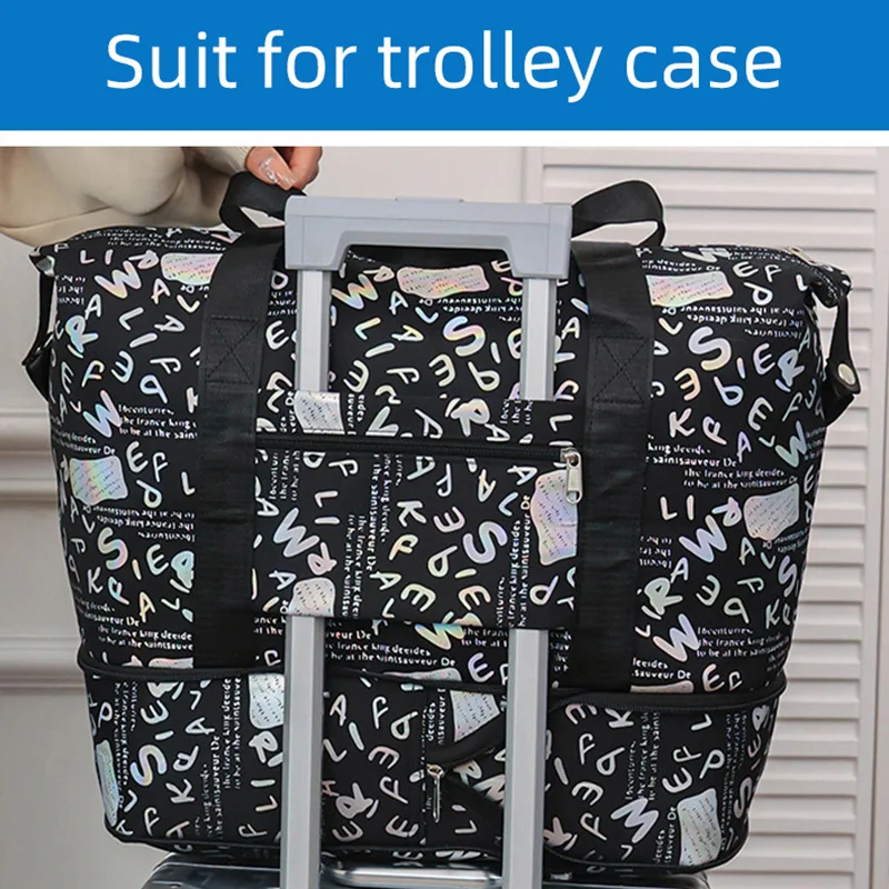 Bolsa deportiva expandible para Fitness, bolso de viaje con separación en seco y húmedo para Yoga, natación, gimnasio, bolso de mano de gran capacidad para fin de semana durante la noche - imagen 5