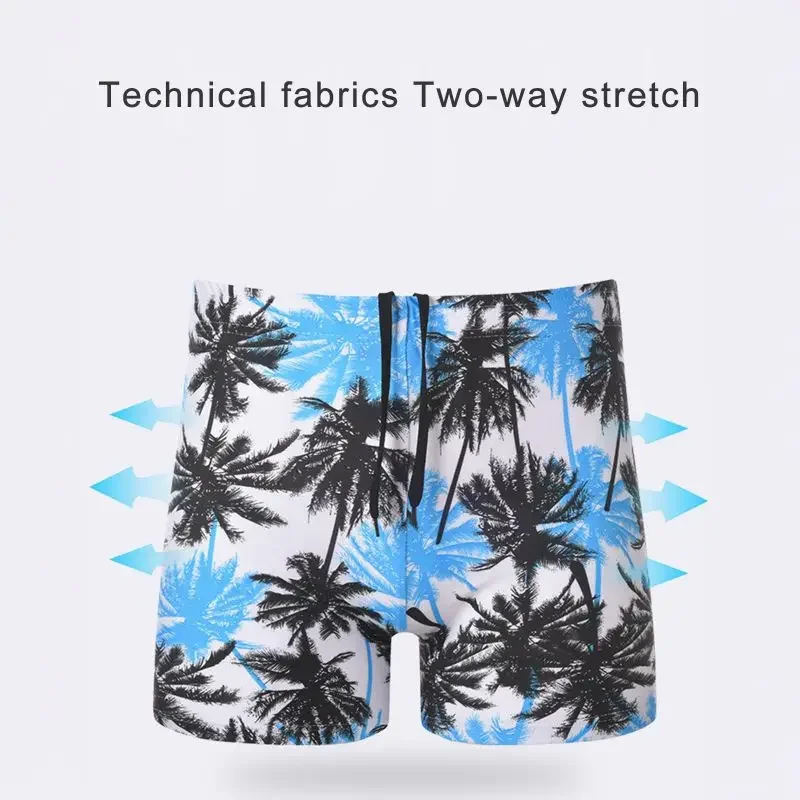 Bañadores estampados de secado rápido para hombre, pantalones cortos de natación para interiores y exteriores para adultos, pantalones cortos de buceo en la playa de verano, transpirables, 2 uds. - imagen 3