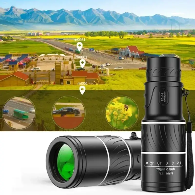 Binoculares potentes HD con Zoom militar, telescopio profesional portátil de largo alcance, Monocular de baja visión nocturna para caza, 40x60 - imagen 2