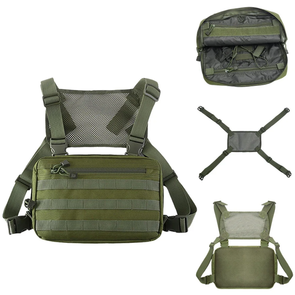 Chaleco táctico, Kit de reconocimiento, bolsa, función informal, paquete de aparejo de pecho, viajes al aire libre, ciclismo, Airsoft, caza, bolsas de transporte EDC - imagen 2