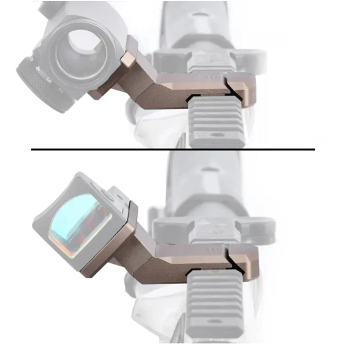 Nuevo soporte óptico Universal de Metal de 35/45 grados para T01 T02 RM, soporte de Base de mira lateral de punto rojo, riel de 20mm - imagen 2