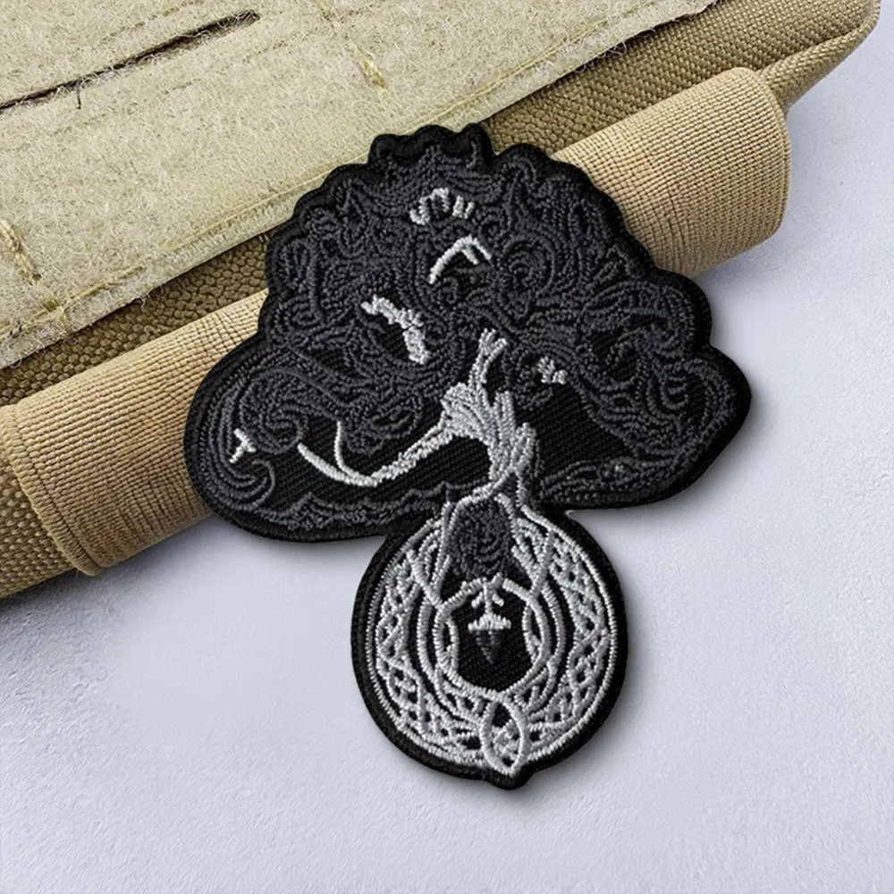 Parches tácticos de árbol de la vida para ropa, parche bordado con gancho y bucle Vintage, insignia militar, brazalete, pegatinas decorativas para mochila - imagen 4