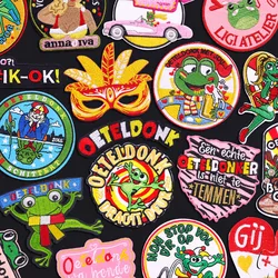 Parche bordado emblema Oeteldonk Países Bajos corazón estrella Carnaval
