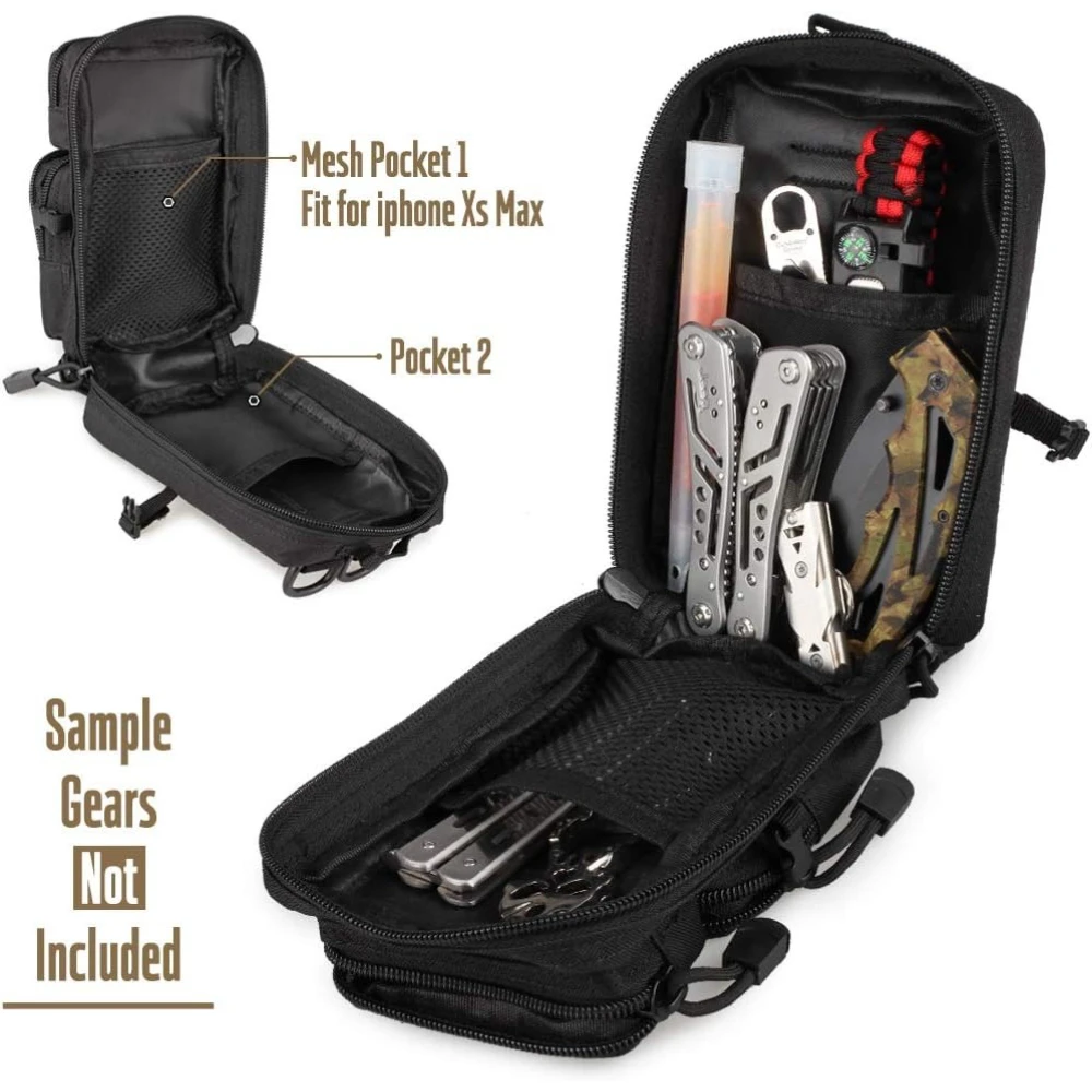 Bolsa táctica MOLLE EDC de cintura con bolsillo para teléfono - imagen 3