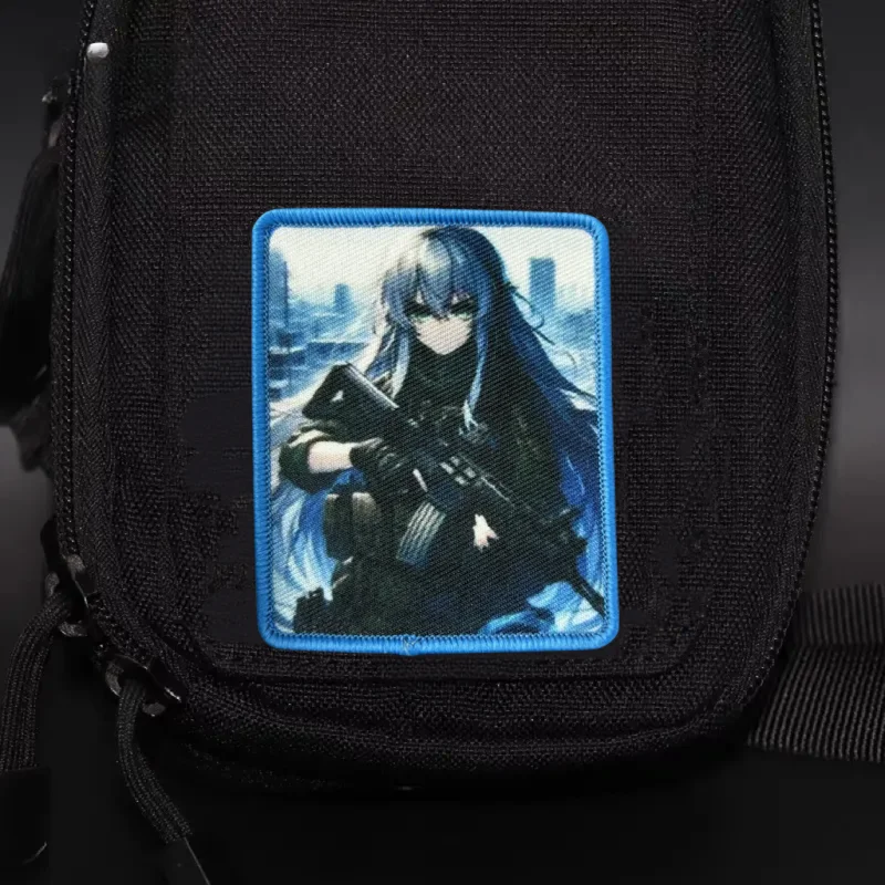 Parche táctico de Anime para chica, insignia de moral militar con estampado de gancho y bucle, mochila, accesorios de decoración de ropa, pegatinas, brazalete