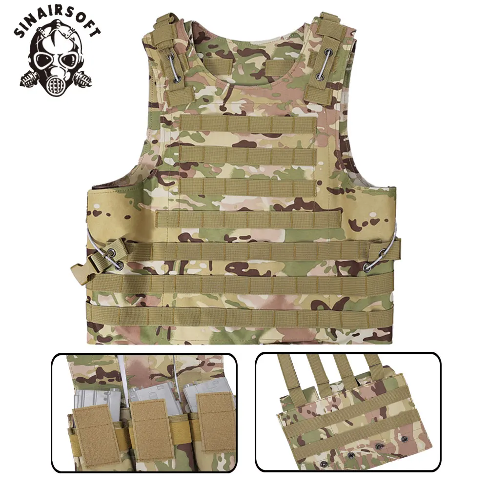 SINAIRSOFT-chaleco táctico de batalla anfibia de nailon, portador de placa con paquete de accesorios Molle, chalecos de caza deportivos para tiro - imagen 4