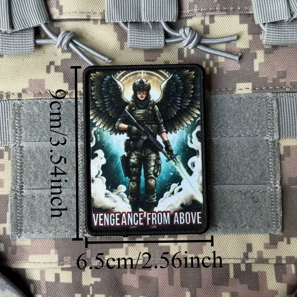 Insignia táctica adhesiva ángel guerrero alado con gancho - imagen 2