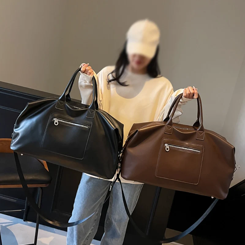 Bolsa deportiva con cremallera para gimnasio, Fitness, Yoga, bolsas de lona, bolso de viaje corto de PU húmedo seco, para acampar al aire libre, senderismo, mochila escolar de mano para fin de semana - imagen 3