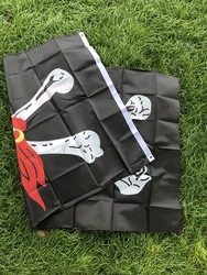 Bandera Sky Jolly Roger calavera y huesos poliéster decoración