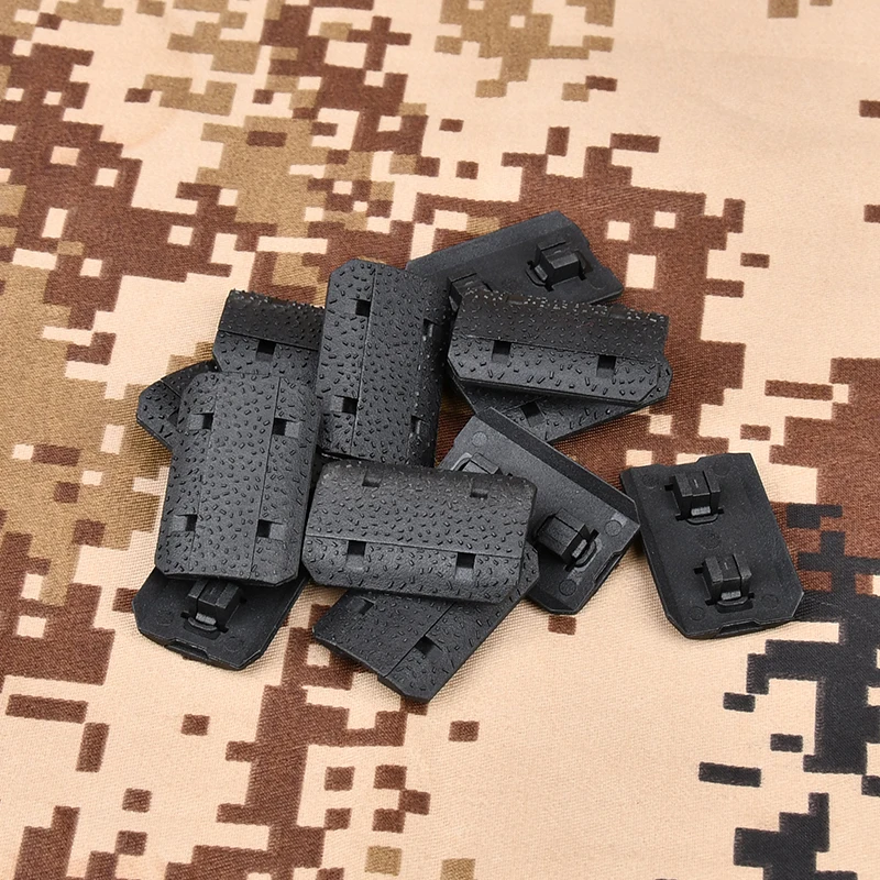 MLOK cubierta de riel 12 unids/set almohadilla de riel de plástico antideslizante de nailon Kit de fijación de protección de manos accesorio de pistola de juguete - imagen 4