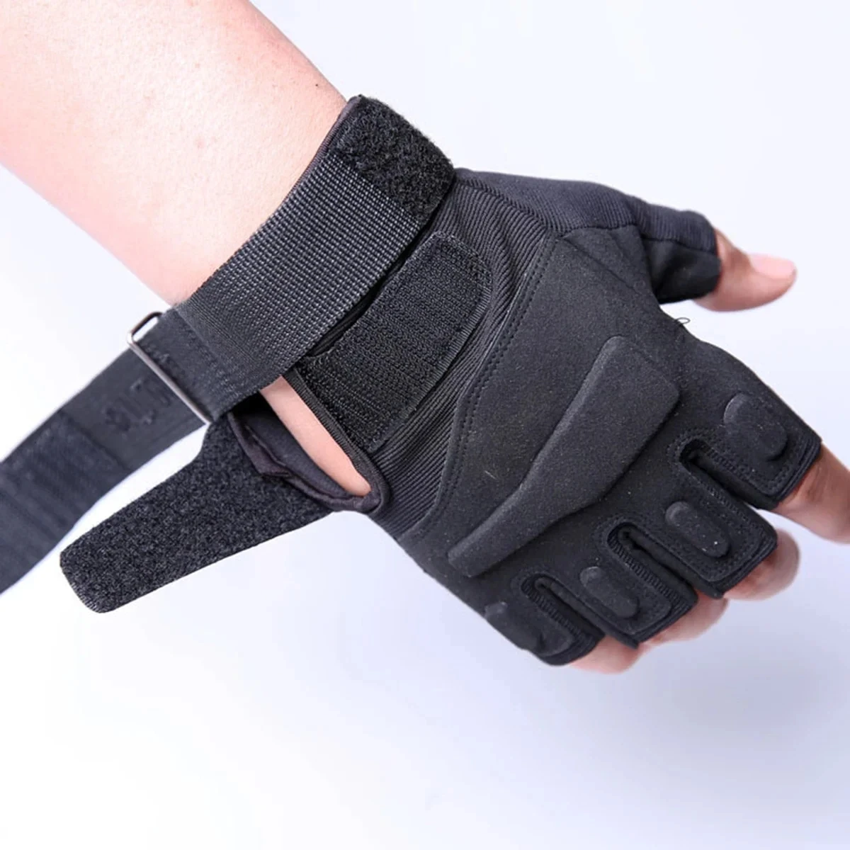 Guantes de medio dedo para hombre, guantes tácticos para exteriores, deportes, tiro, caza, paseo, motocicleta, ciclismo, Montañismo - imagen 5