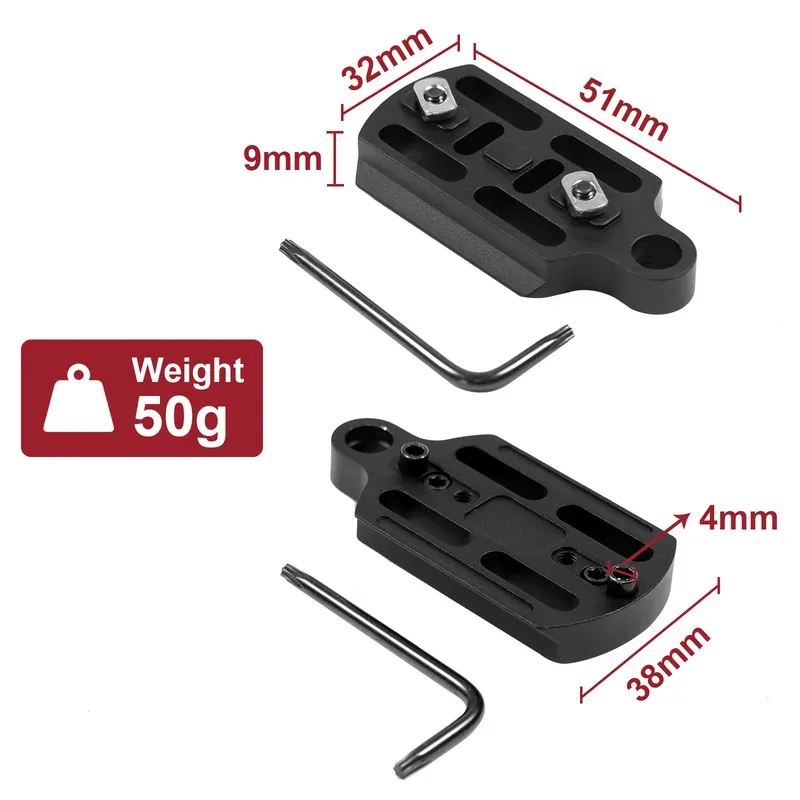 Trípode m-lok Rail RRS adaptador de cabeza de bola de cola de milano placa de liberación rápida accesorios de Base de montaje de bípode - imagen 3