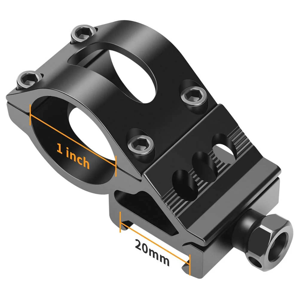 Montaje en riel Picatinny Offset, adaptador de montaje de alcance de 25,4mm/30mm, soporte para linterna para riel Picatinny de 20mm, accesorios para pistola de caza - imagen 3