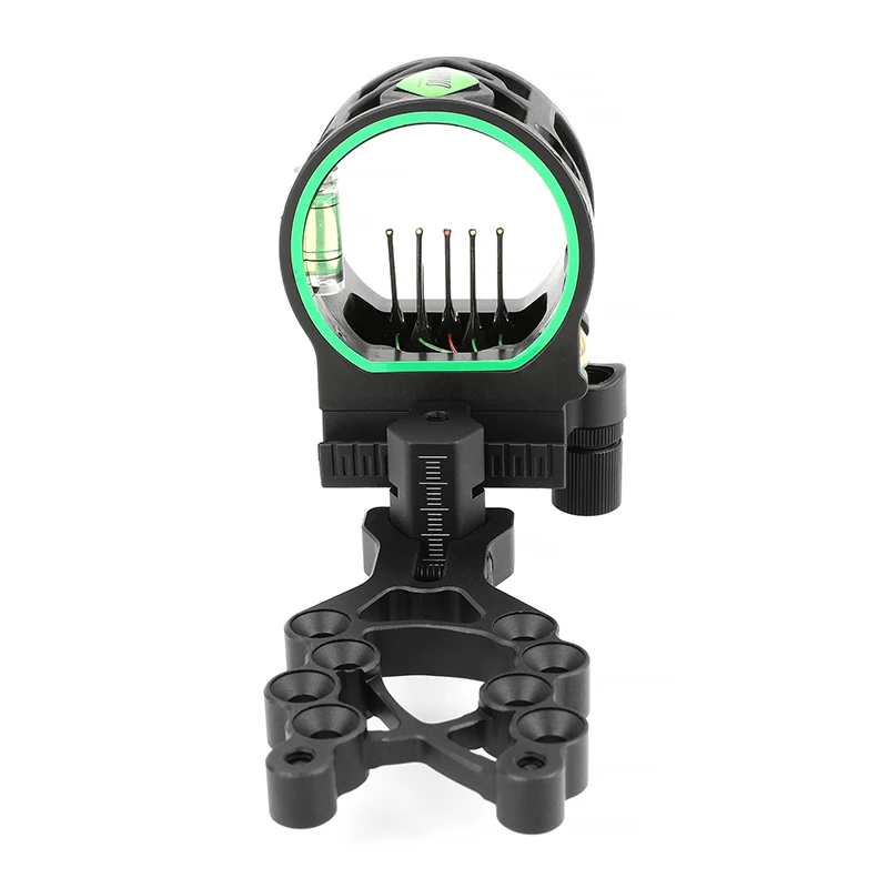 Mira de arco de aleación de aluminio de 5 pines para mano izquierda y derecha, accesorio de arco recurvo compuesto ajustable para arco y flecha - imagen 4