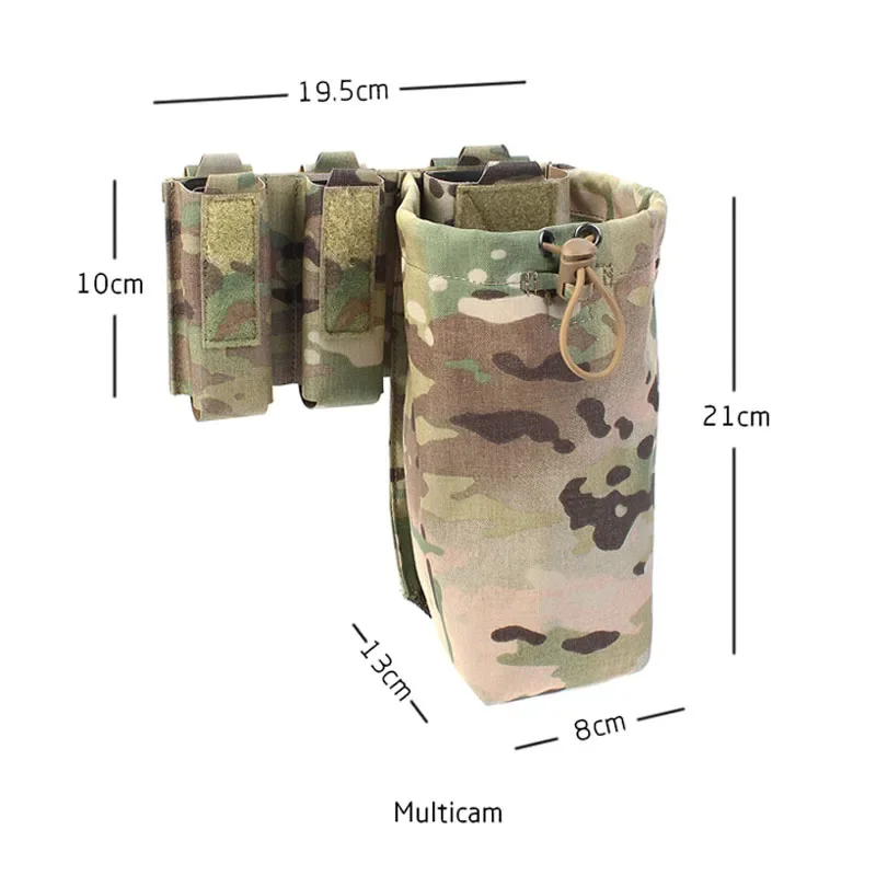 Molle de cintura táctica para exteriores, doble 9mm, individual, 5,56 Mag, bolsa de reciclaje de herramientas rápidas, compatible combinada, individual 545/762 - imagen 4
