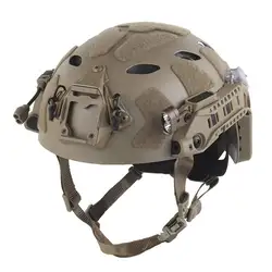 Conjunto de casco rápido de arco Modular táctico con caja de batería de riel, luz IR/ROJA, linterna LED, luz de señal, equipo de tren Airsoft para caza