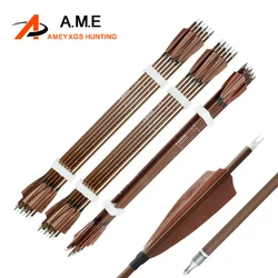 Flechas carbono tiro arco 32,5" 340-500 grains plumas pavo caza