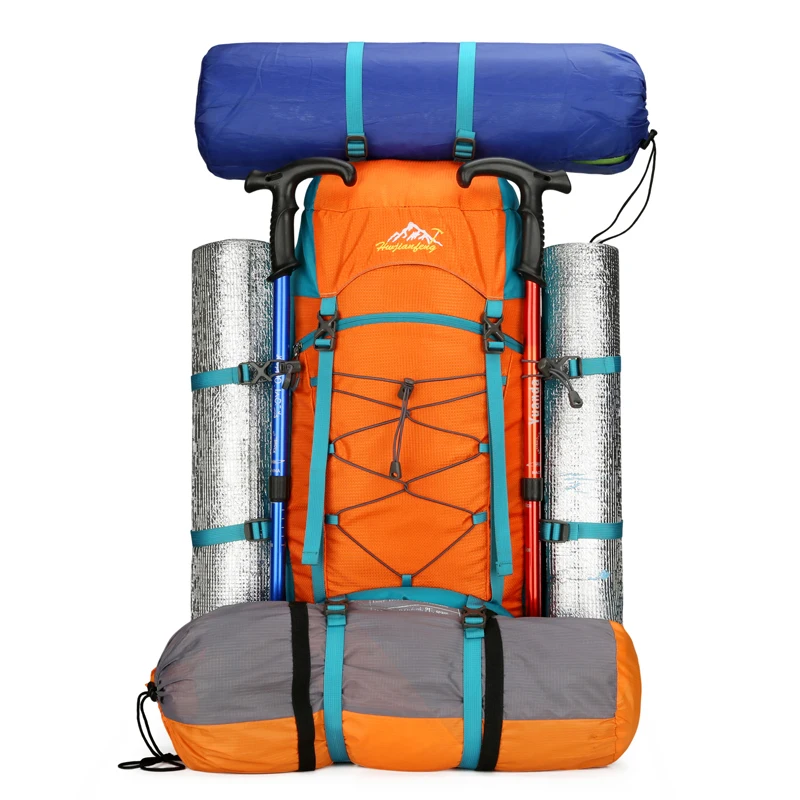 Mochila para acampar de 80L, bolsa deportiva de viaje con paquete de zapatos, mochila para escalar al aire libre, senderismo, mochila grande para almacenamiento de equipaje - imagen 3