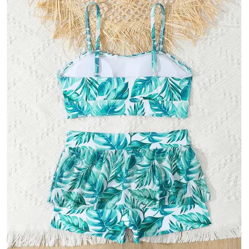 Traje de baño para niñas, traje de baño de dos piezas, moda informal transpirable, ropa de natación para playa, traje de baño refrescante de verano para niños - imagen 3