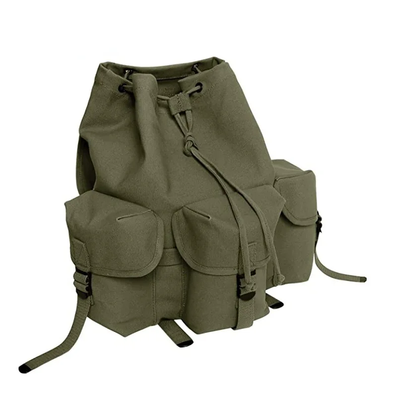 Mochila Retro militar táctica M14 WW2 estilo del ejército de EE. UU. bolsa para correr lona equipo de Camping paquete de almacenamiento mochila de alta capacidad - imagen 4