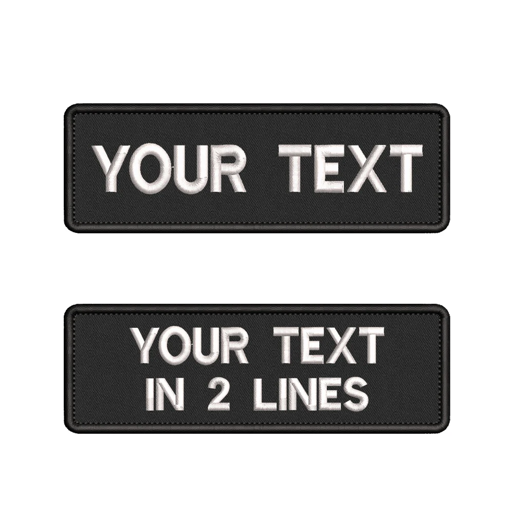 Parche de nombre personalizado de 15x5cm, parches personalizados, insignia bordada de una o dos líneas, emblemas de rayas, bucle de hierro o gancho