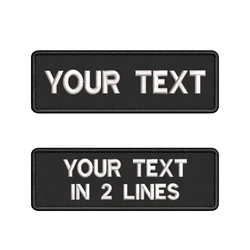 Parche de nombre personalizado de 15x5cm, parches personalizados, insignia bordada de una o dos líneas, emblemas de rayas, bucle de hierro o gancho