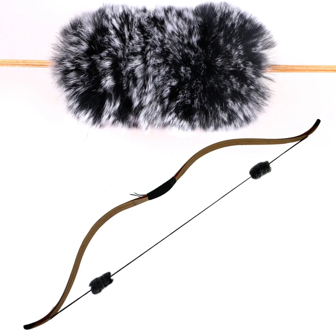 Lazo de pelo de conejo para tiro con arco, estabilizador recurvo de choque, suave y suave, amortiguador de vibración, eslinga de tiro de caza, 23,5 cm, 2 unids/set - imagen 3