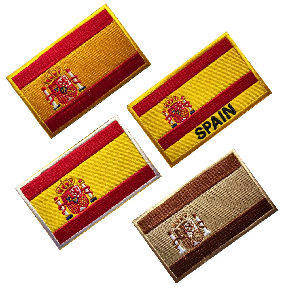 Insignia de bandera de España de calidad, gancho y bucle bordado, parches de sombrero militar fresco, pegatina para mochila española, apliques de tela para hombro - imagen 3