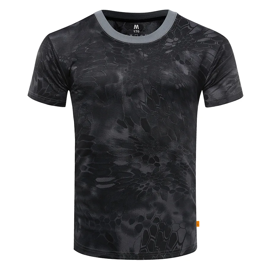 Camisa táctica de camuflaje para hombre, camiseta de combate de secado rápido de manga corta, camiseta militar del ejército, camisas de camuflaje para senderismo y caza al aire libre - imagen 4