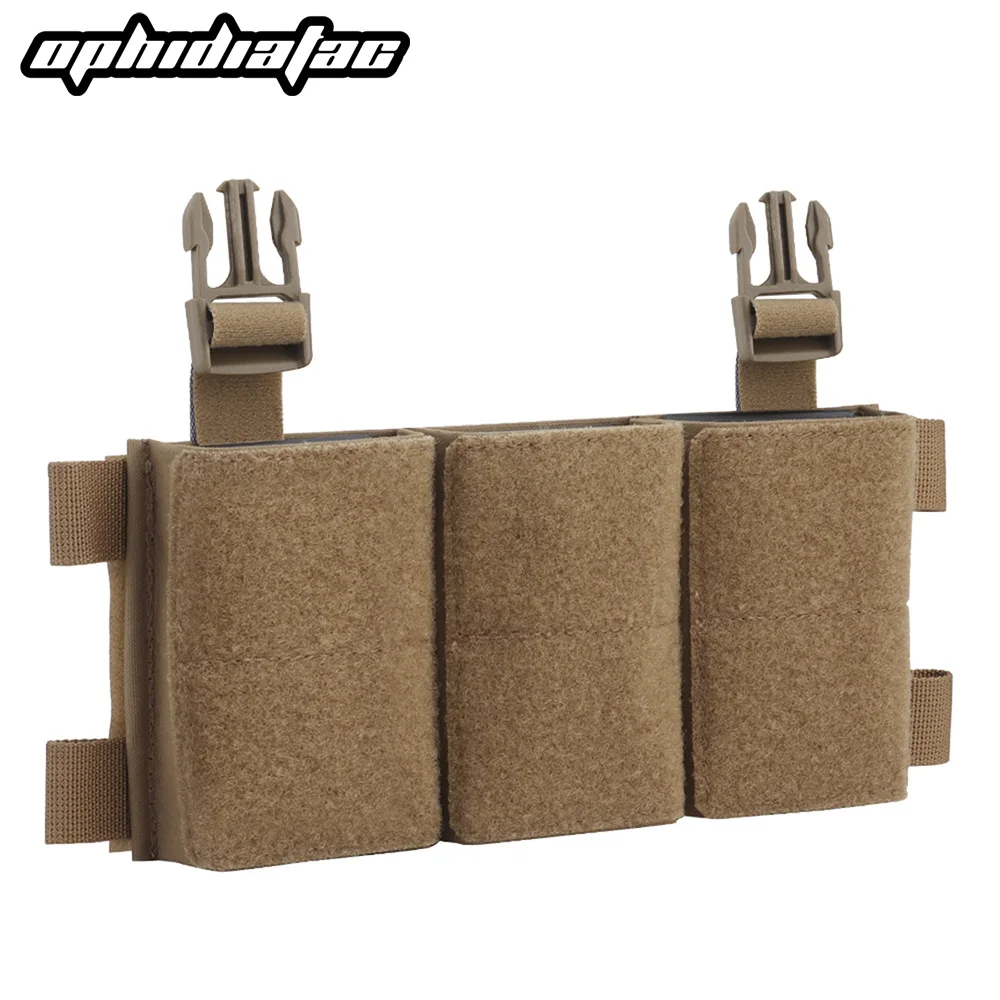 OPHIDIANTAC 5,56, bolsa triple para revistas con panel abierto, soporte superior, chaleco suave de aire, portador de placa, gancho de accesorios - imagen 2