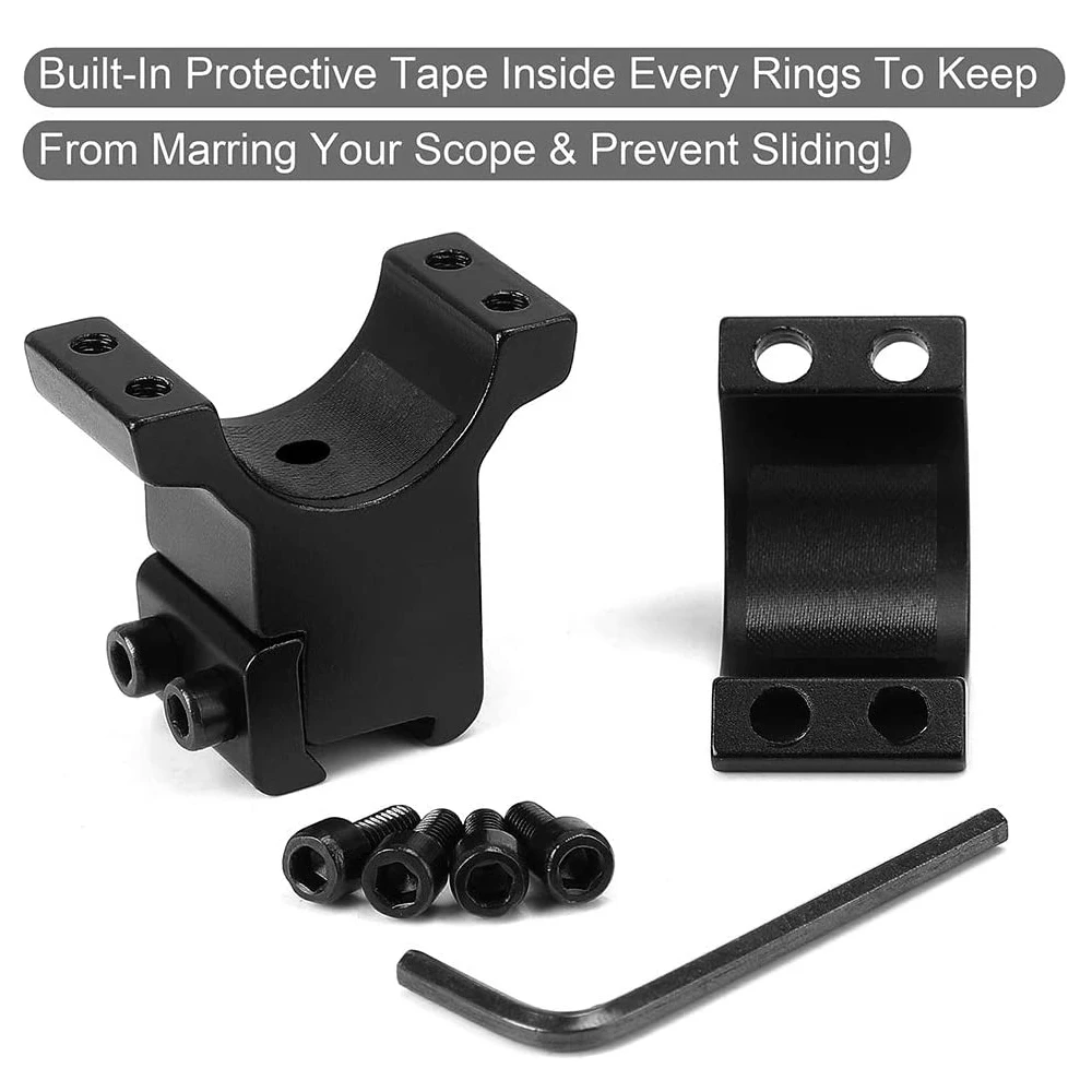 Anillo de montaje para mira telescópica de Rifle, soporte de riel de cola de milano de 30mm/25,4mm, 11mm/20mm, perfil alto y bajo, montaje de antorcha láser - imagen 2