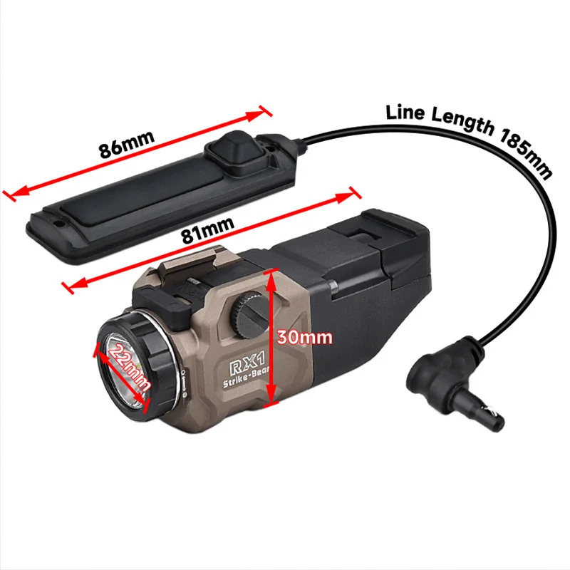 WADSN-linterna táctica RX1, luz de explorador para 20mm, foco de caza Picatinny, lámpara para pistola, luz Wepon - imagen 2