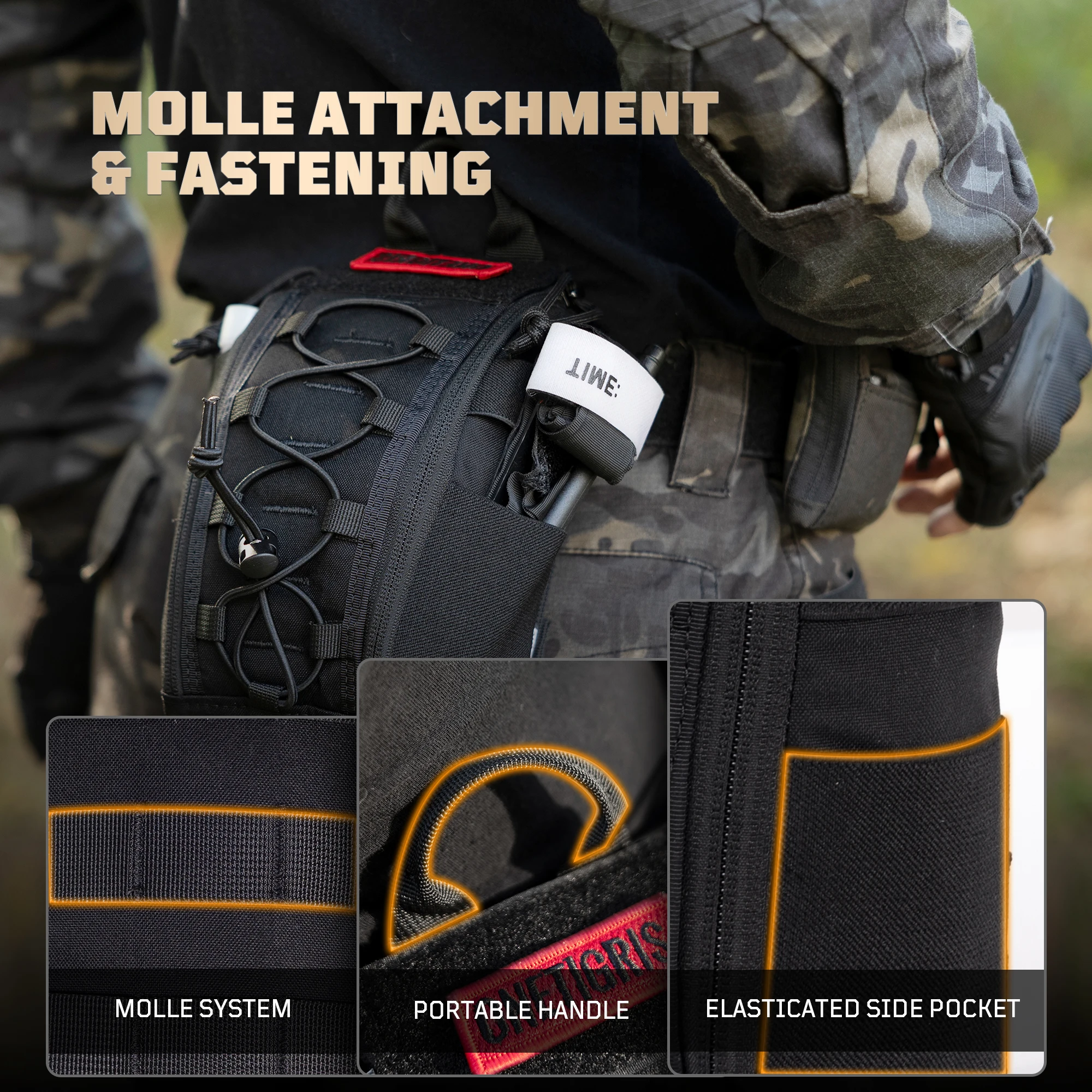 ONETIGRIS IFAK bolsa médica de primeros auxilios, Kit médico de separación rápida EMT/bolsa de primeros auxilios, bolsa táctica EDC Airsoft para traumatismos, bolsa de emergencia - imagen 5