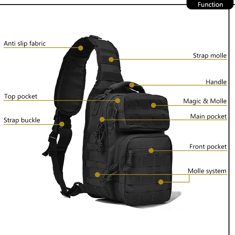 Bolso de hombro al aire libre Rover Sling Pack mochila de nailon Molle accesorios de caza de asalto paquete de día de pañales pequeño - imagen 3