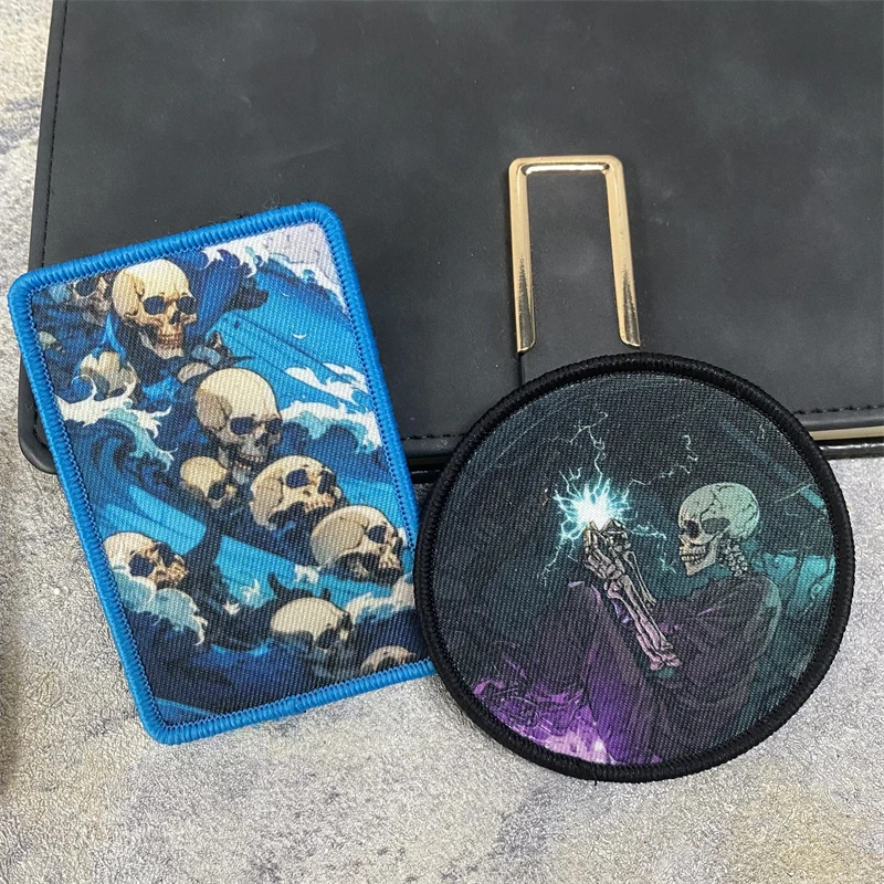 Parche táctico de calavera de tecnología futura, brazalete de esqueleto de soldado, insignia de moral, mochila para exteriores, accesorios para sombrero, pegatinas - imagen 2