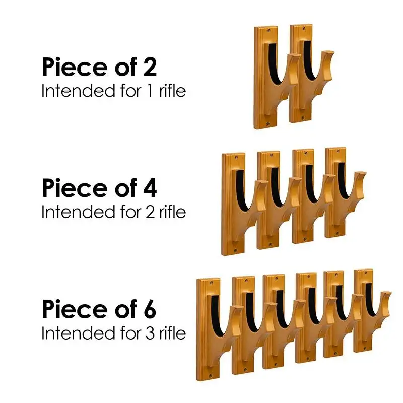Soporte de pared para pistola ONETIGRIS, ganchos para pistola para escopeta, soporte para pistola de arco, colgador de exhibición de sujeción Horizontal, madera dura y acolchado suave - imagen 2