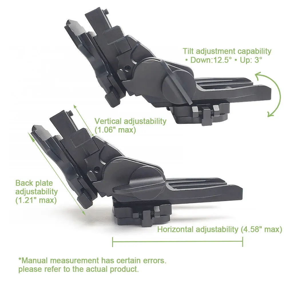 SOTAC-GEAR Metal Low Profile NVG Helmet Mount Flip-up Night-vision Goggles Bracket Mount Adjustable Dovetail Shoe - imagen 3