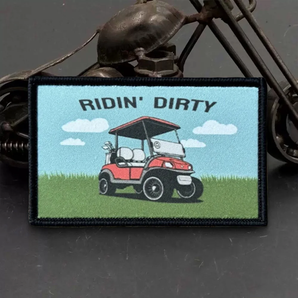 Parche táctico para coche RIDIN' DIRTY, parches de gancho y bucle, insignia de moral militar, brazalete del ejército, pegatinas para mochila - imagen 5